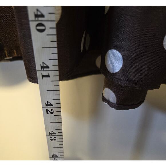 Dressbarn Brown & White Polka Dot Knee Length Dress Size 6 Short Sleeve Side Zip - Picture 7 of 9